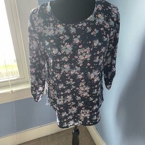 Pink Republic floral hi-low top